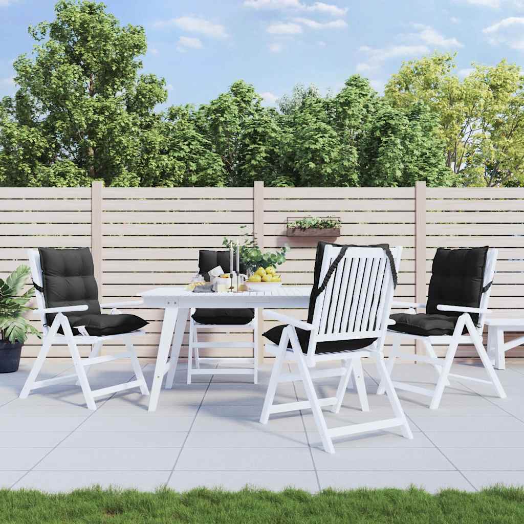 VidaXL coussins de chaise 4 pcs dossier bas tissu oxford noir
