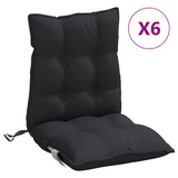 VidaXL coussins de chaise 6 pcs dossier bas tissu oxford noir