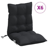 Coussins de chaise vidaxl 6 pcs bas dos oxford tissu noir