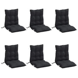 VidaXL coussins de chaise 6 pcs dossier bas tissu oxford noir