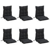 Coussins de chaise vidaxl 6 pcs bas dos oxford tissu noir