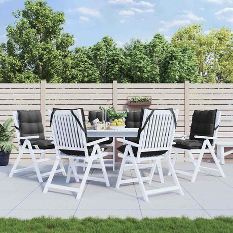 VidaXL coussins de chaise 6 pcs dossier bas tissu oxford noir