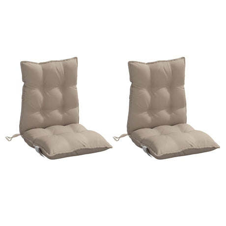 VidaXL coussins de chaise 2 pcs dossier bas tissu oxford taupe
