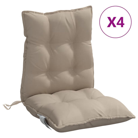 VidaXL coussins de chaise 4 pcs dossier bas tissu oxford taupe