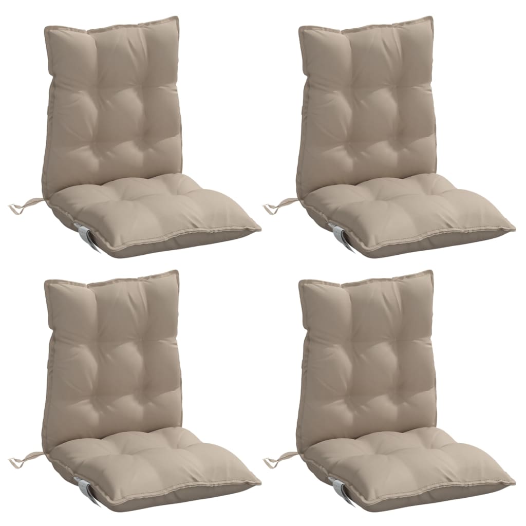 VidaXL coussins de chaise 4 pcs dossier bas tissu oxford taupe