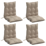 VidaXL coussins de chaise 4 pcs dossier bas tissu oxford taupe