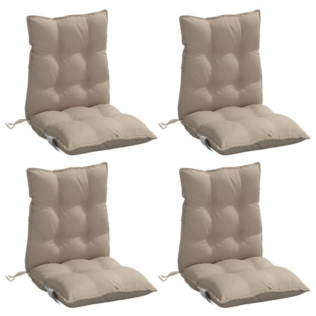 VidaXL coussins de chaise 4 pcs dossier bas tissu oxford taupe