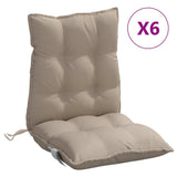 VidaXL coussins de chaise 6 pcs dossier bas tissu oxford taupe