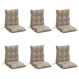 VidaXL coussins de chaise 6 pcs dossier bas tissu oxford taupe