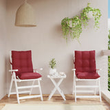 VidaXL coussins de chaise 2 pcs dossier bas tissu oxford rouge vin