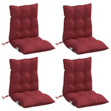 VidaXL coussins de chaise 4 pcs dossier bas tissu oxford rouge vin