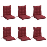VidaXL coussins de chaise 6 pcs dossier bas tissu oxford rouge vin