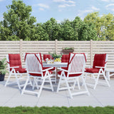 VidaXL coussins de chaise 6 pcs dossier bas tissu oxford rouge vin