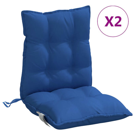 VidaXL coussins de chaise 2 pcs dossier bas tissu oxford bleu royal