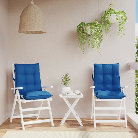 VidaXL coussins de chaise 2 pcs dossier bas tissu oxford bleu royal
