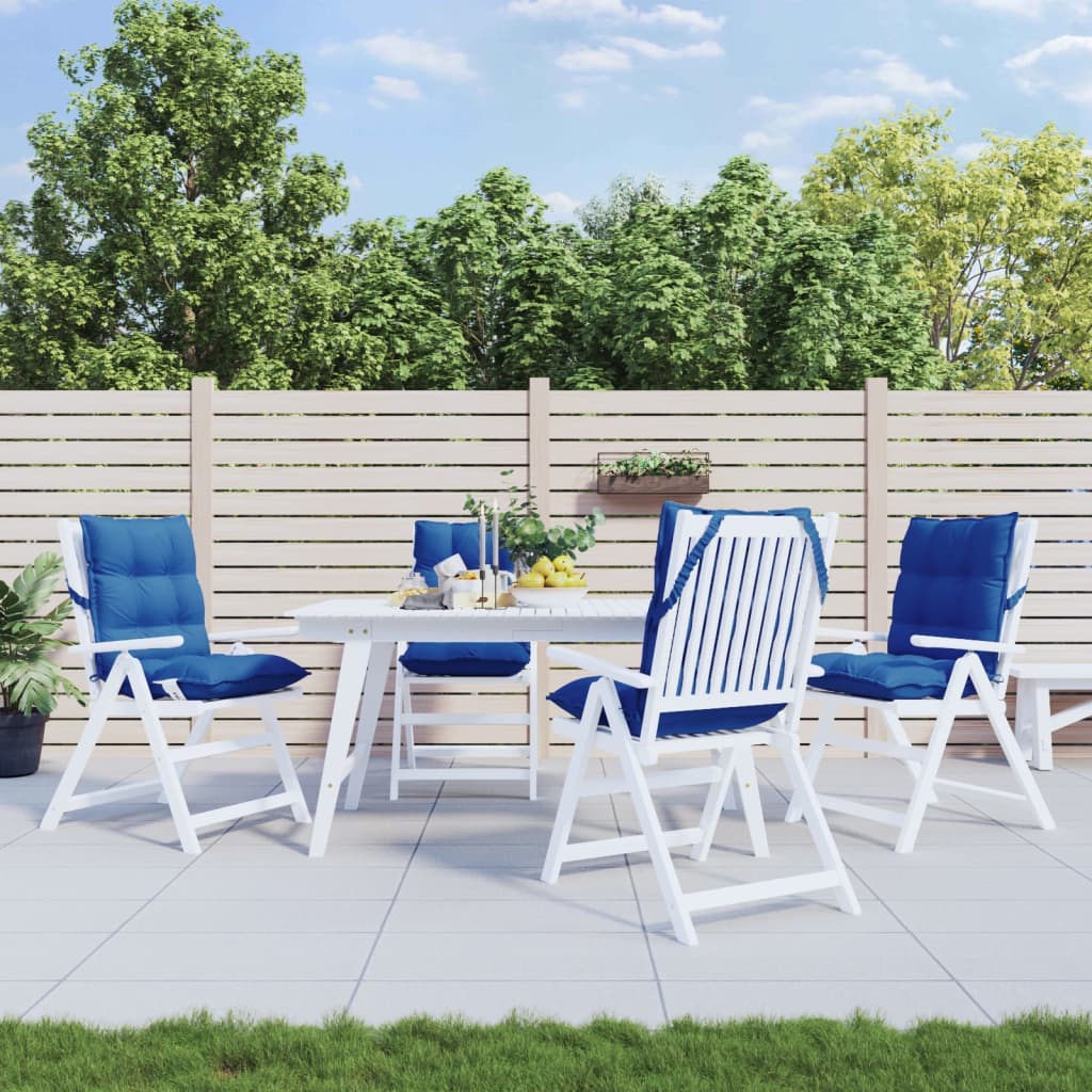 VidaXL coussins de chaise 4 pcs dossier bas tissu oxford bleu royal