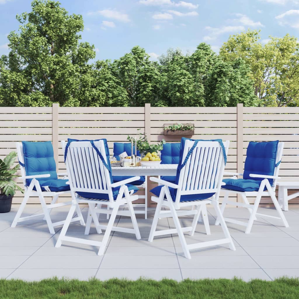VidaXL coussins de chaise 6 pcs dossier bas tissu oxford bleu royal
