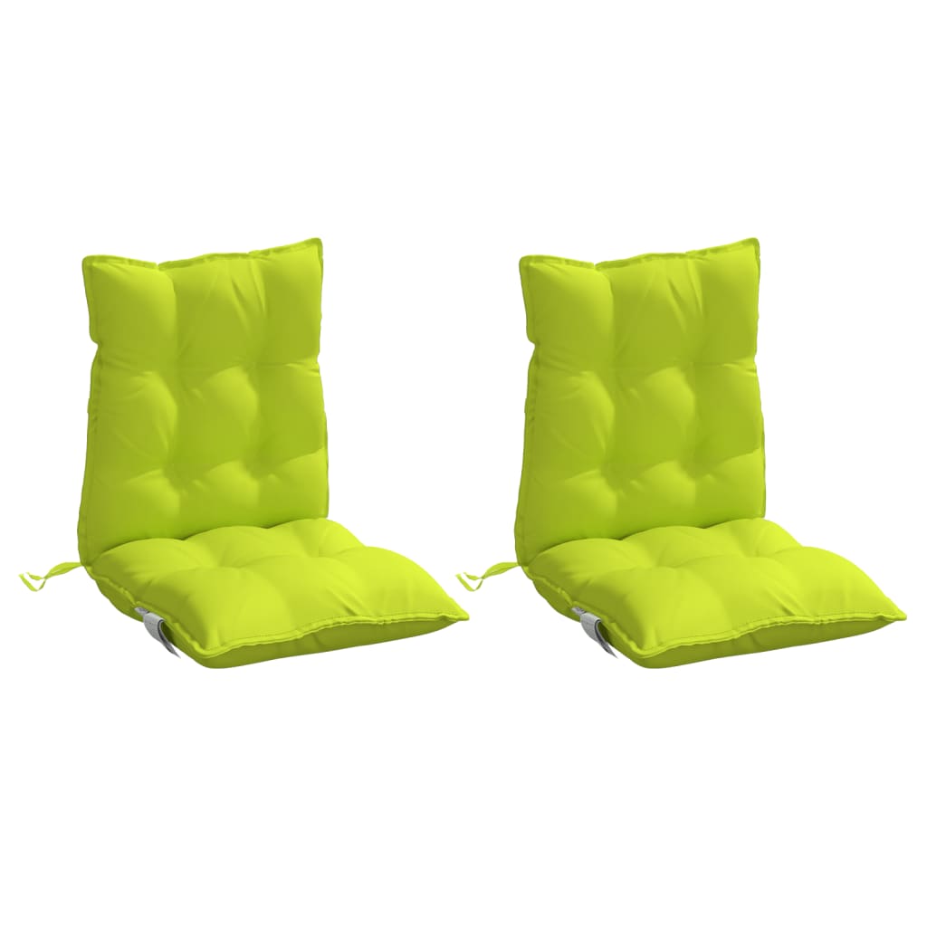 VidaXL coussins de chaise 2 pcs dossier bas tissu oxford vert vif