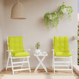 VidaXL coussins de chaise 2 pcs dossier bas tissu oxford vert vif