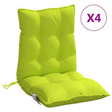 VidaXL coussins de chaise 4 pcs dossier bas tissu oxford vert vif