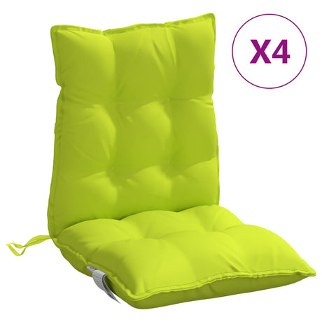VidaXL coussins de chaise 4 pcs dossier bas tissu oxford vert vif