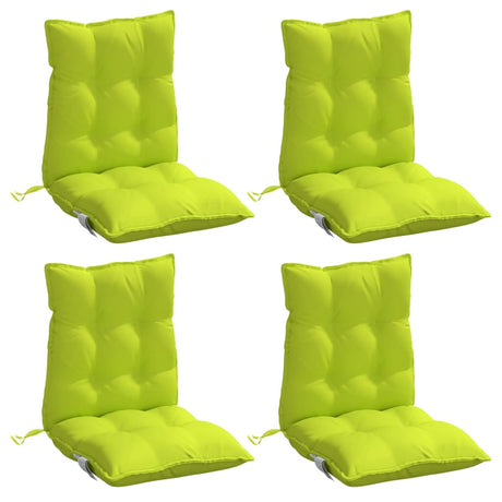 VidaXL coussins de chaise 4 pcs dossier bas tissu oxford vert vif