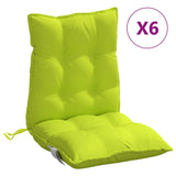 VidaXL coussins de chaise 6 pcs dossier bas tissu oxford vert vif