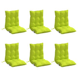 VidaXL coussins de chaise 6 pcs dossier bas tissu oxford vert vif