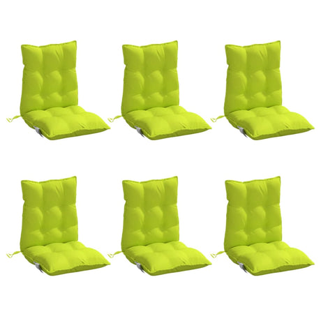VidaXL coussins de chaise 6 pcs dossier bas tissu oxford vert vif