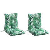 VidaXL coussins de chaise 2 pièces tissu oxford à motif de feuilles à dossier bas