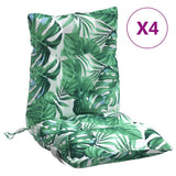VidaXL coussins de chaise 2 pièces tissu oxford à motif de feuilles à dossier bas