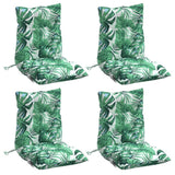 VidaXL coussins de chaise 2 pièces tissu oxford à motif de feuilles à dossier bas