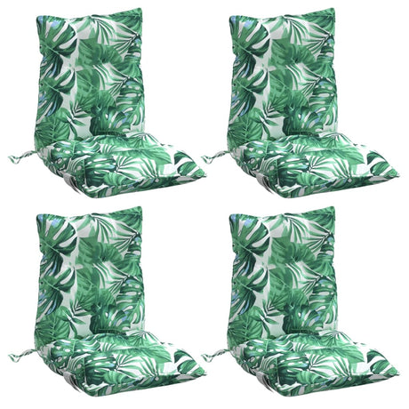 VidaXL coussins de chaise 2 pièces tissu oxford à motif de feuilles à dossier bas