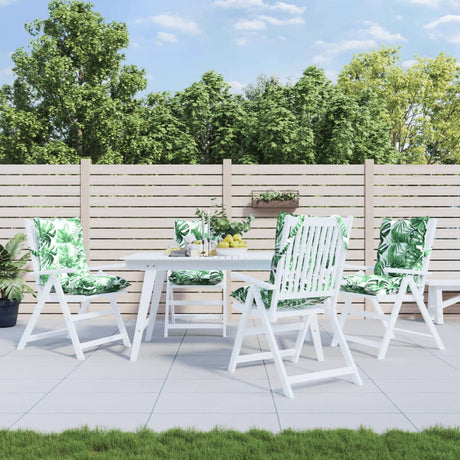 VidaXL coussins de chaise 2 pièces tissu oxford à motif de feuilles à dossier bas
