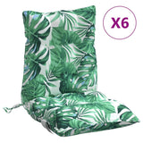 VidaXL coussins de chaise 6 pièces tissu oxford à motif de feuilles à dossier bas