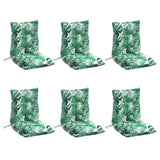 VidaXL coussins de chaise 6 pièces tissu oxford à motif de feuilles à dossier bas