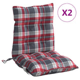 VidaXL coussins de chaise 2 pcs dossier bas motif losange tissu oxford rouge