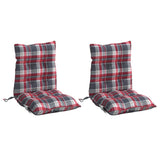 VidaXL coussins de chaise 2 pcs dossier bas motif losange tissu oxford rouge
