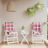 VidaXL coussins de chaise 2 pcs dossier bas motif losange tissu oxford rouge