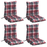 VidaXL coussins de chaise 4 pièces dossier bas motif losange tissu oxford rouge
