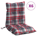 VidaXL coussins de chaise 6 pièces dossier bas motif losange tissu oxford rouge