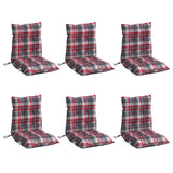VidaXL coussins de chaise 6 pièces dossier bas motif losange tissu oxford rouge