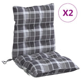 VidaXL coussins de chaise 2 pièces dossier bas motif losange tissu oxford gris