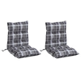 VidaXL coussins de chaise 2 pièces dossier bas motif losange tissu oxford gris