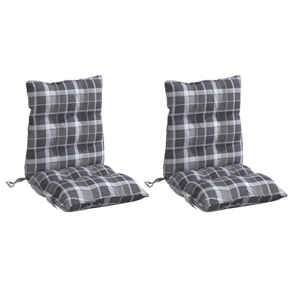 Vidaxl Chair cushions 2 pcs low back window pattern Oxford fabric gray