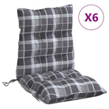 VidaXL coussins de chaise 6 pièces dossier bas motif losange tissu oxford gris