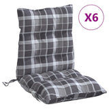 Vidaxl Chair cushions 6 pcs low back window pattern Oxford fabric gray