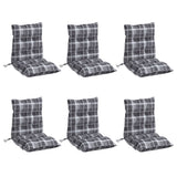 VidaXL coussins de chaise 6 pièces dossier bas motif losange tissu oxford gris