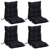 VidaXL coussins de chaise 4 pièces dossier bas motif losange tissu oxford noir