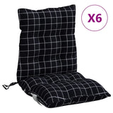 Vidaxl Chair cushions 6 pcs low back window pattern Oxford fabric black